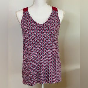 Banana Republic Racerback Patterned Tank Dark Red Size Small